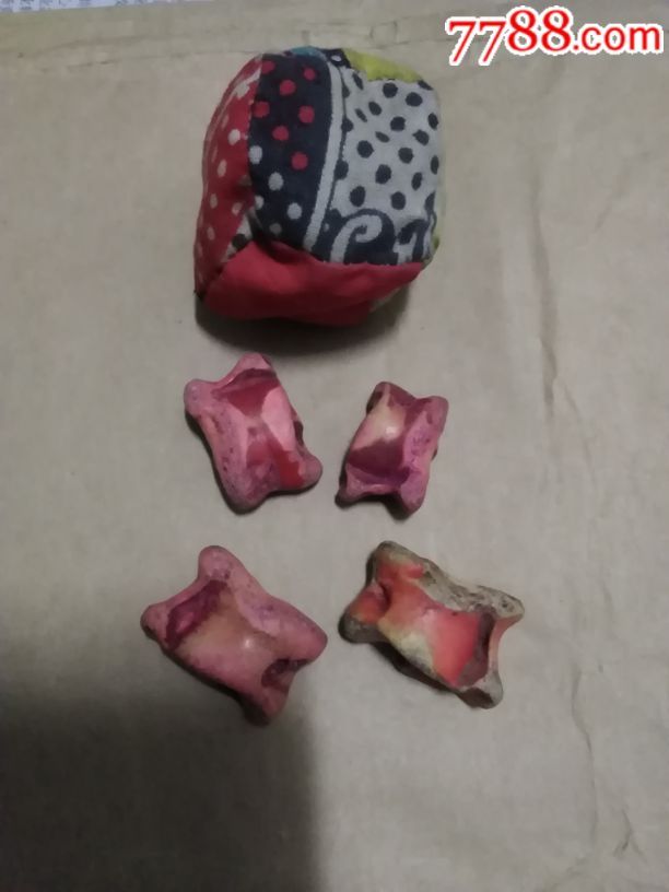 老玩具嘎啦哈一副四个嘎啦哈一个口袋一套