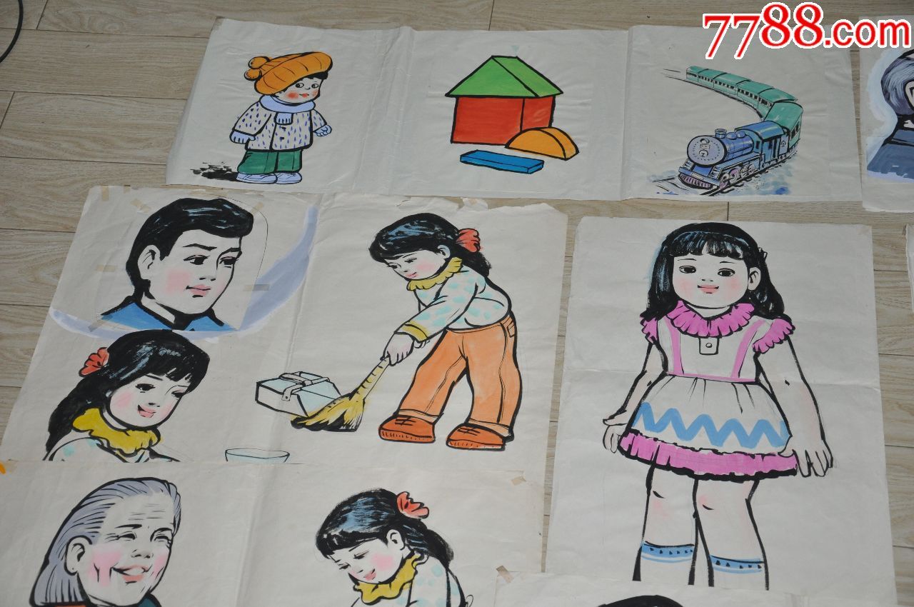 80年代,少儿,童话故事,手绘图画.
