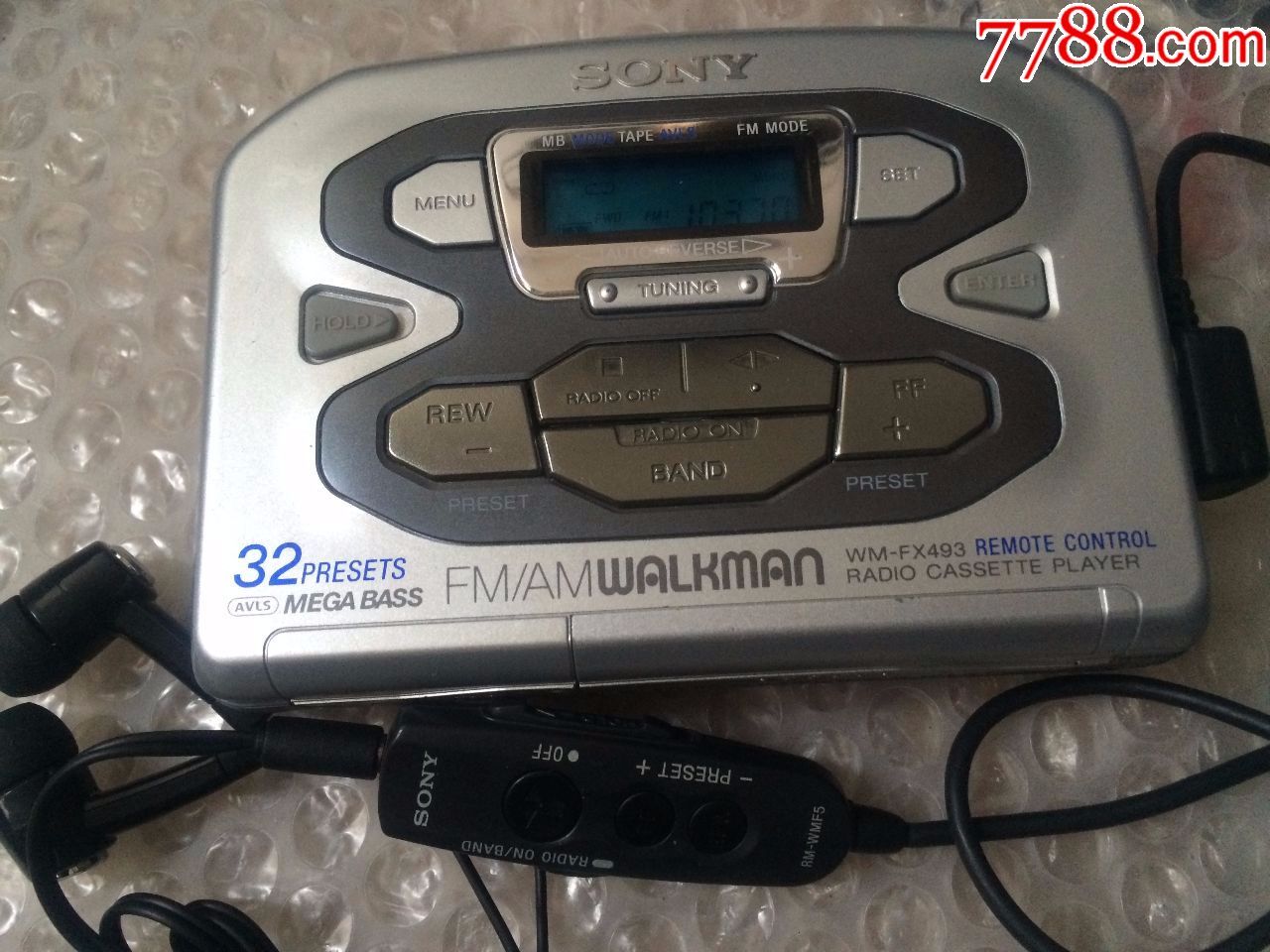 一台经典收藏SONY索尼wm-FX493磁带随身听