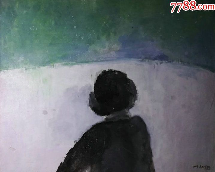 著名画家布面人物油画《背影》—【低价拍售完为止】油画作品(*u-wp
