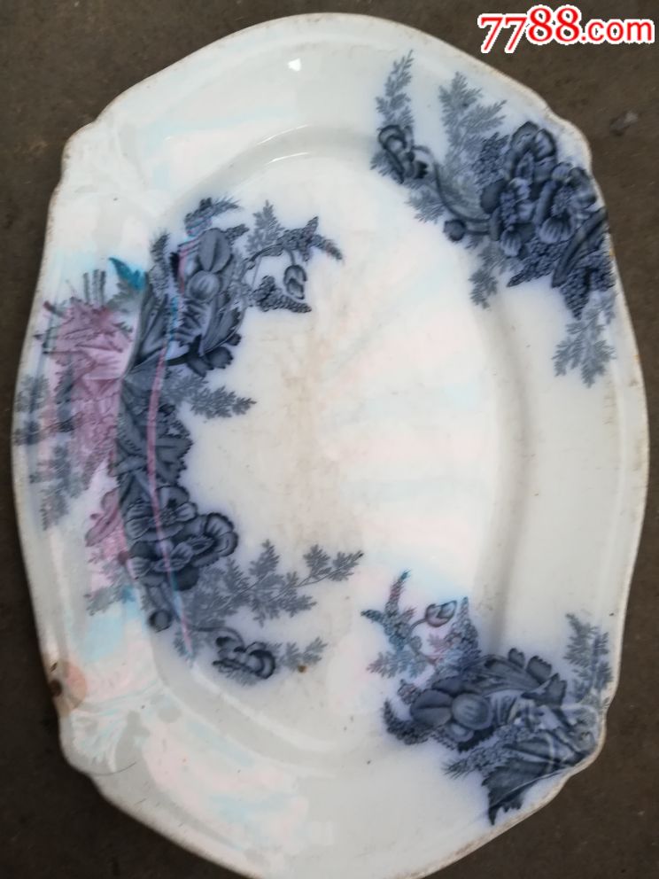 皇冠,英国的古董精品瓷盘,罕见,精品.