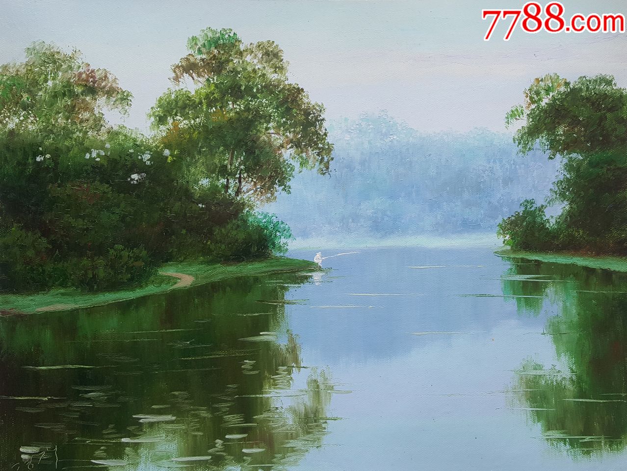 银洙湖面倒影2018年50x35cm
