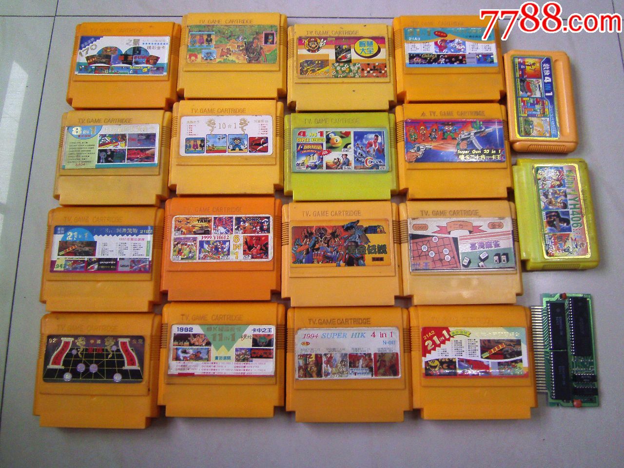 任天堂fc游戏机红白机卡带,早期二手游戏卡,19盘游戏一起打包出
