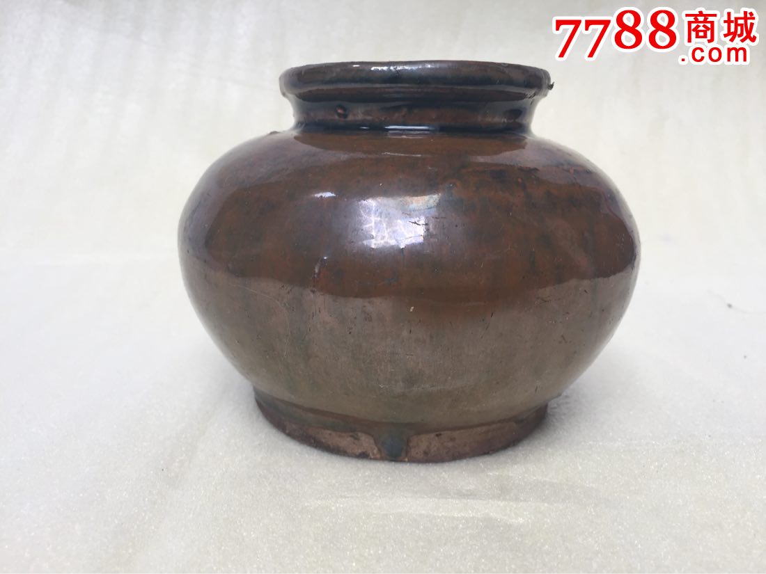 清代黄陶罐(q0286)