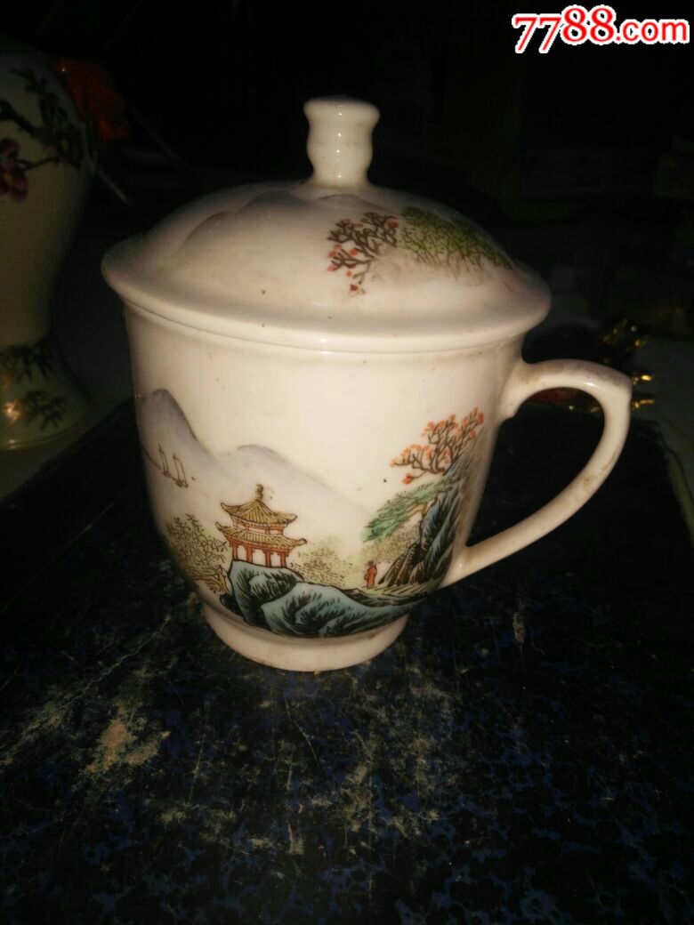 景德镇制,漂亮老杯子一个!看图片拍
