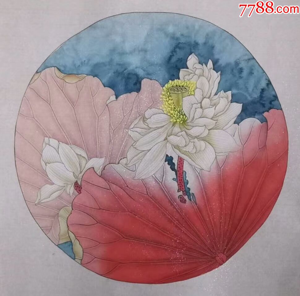 天来堂◆名家林老师◆工笔画四尺斗方戏水_价格2666元【天来堂中国