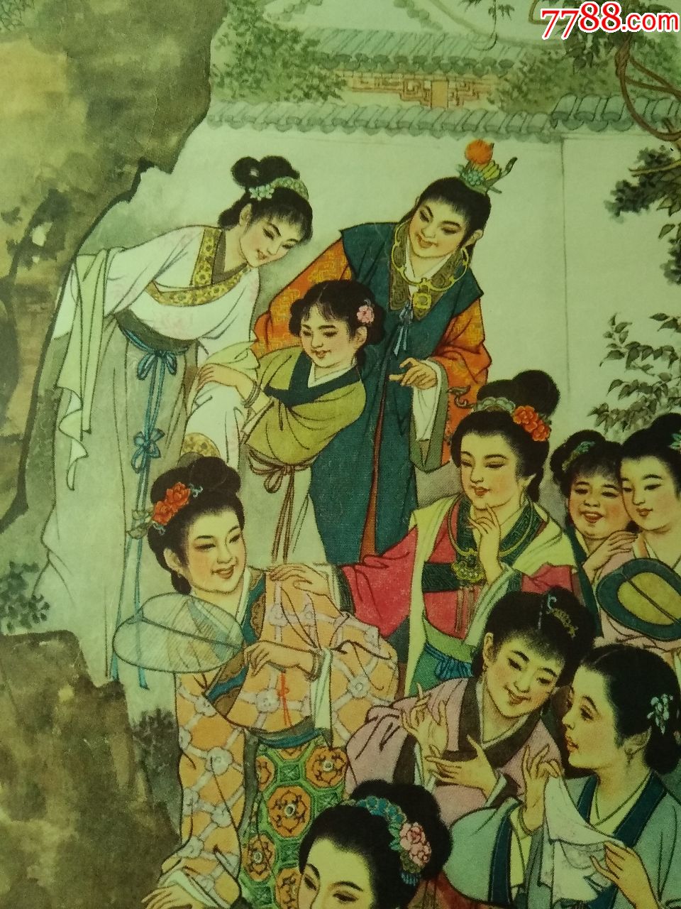 精品对开年画:史湘云醉卧芍药裀