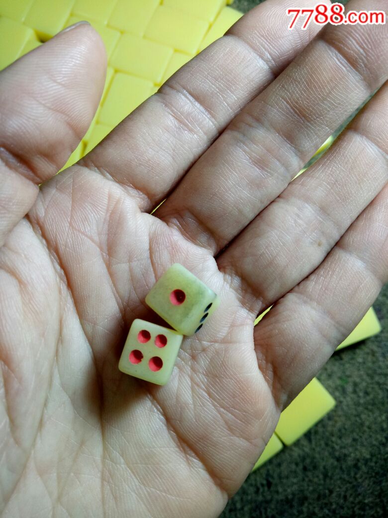 手工雕刻老麻将一套144颗全 2颗骰子