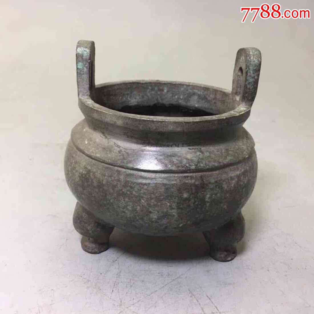 现代工艺三足铜香炉一个_价格130元_第1张