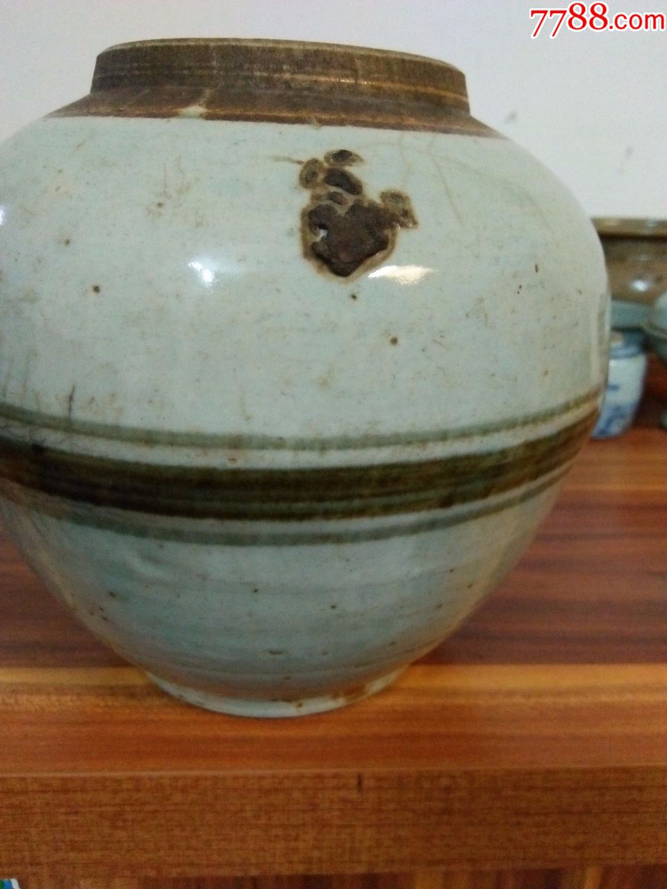明代青釉罐(有冰裂纹,看图和简介),青白瓷/影青瓷_第4张