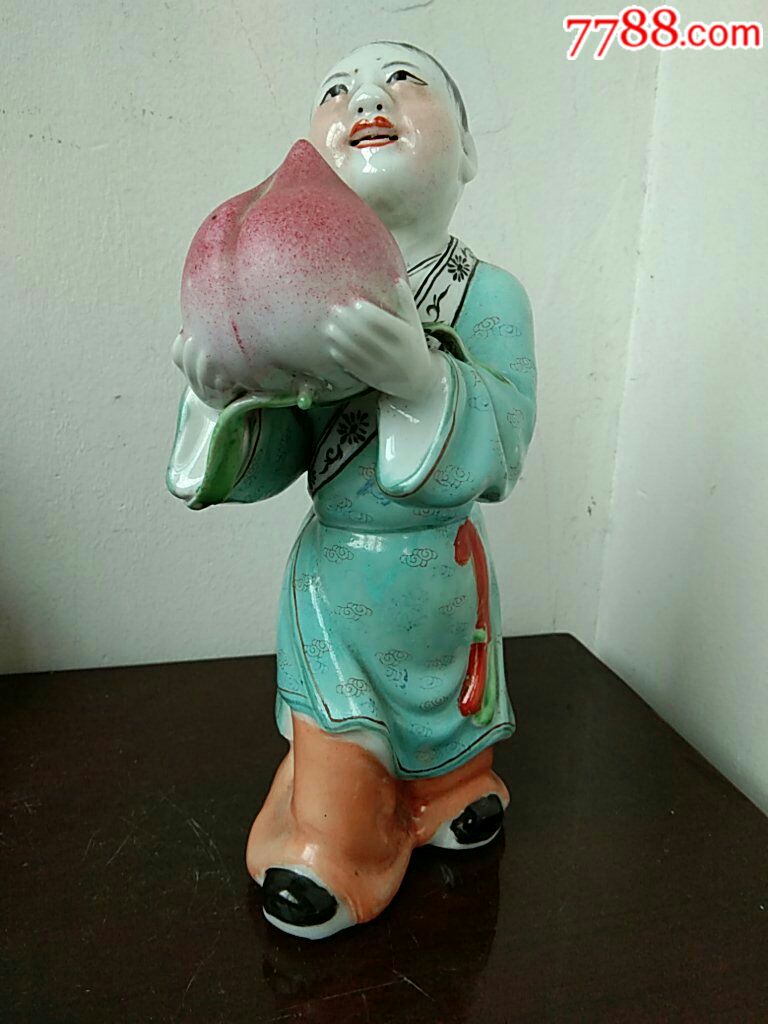 景德镇美雕瓷厂出品手工瓷塑人物摆件
