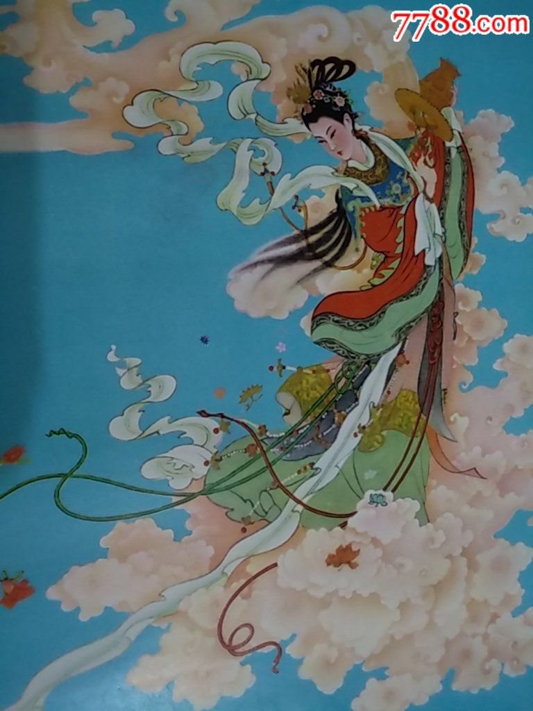 天女散花年画(长:78cm,宽:35cm)