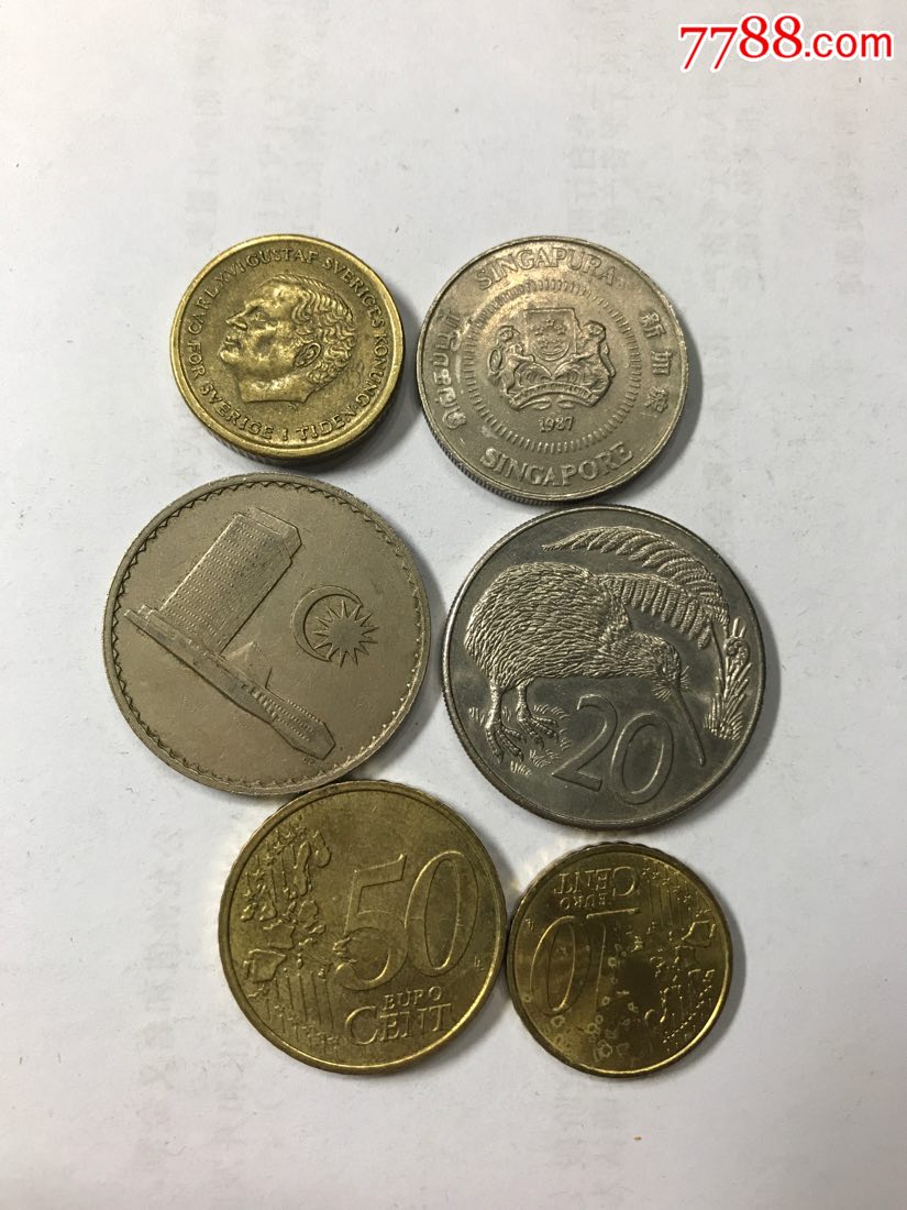 瑞典10克朗欧元等硬币6枚合拍