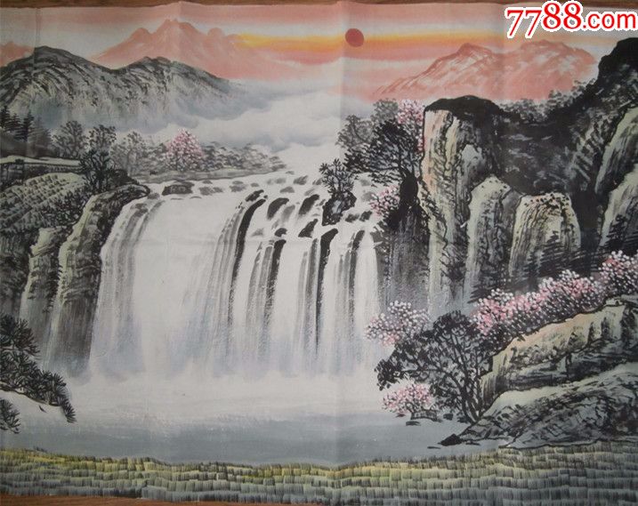 六尺山水画《江山多娇》