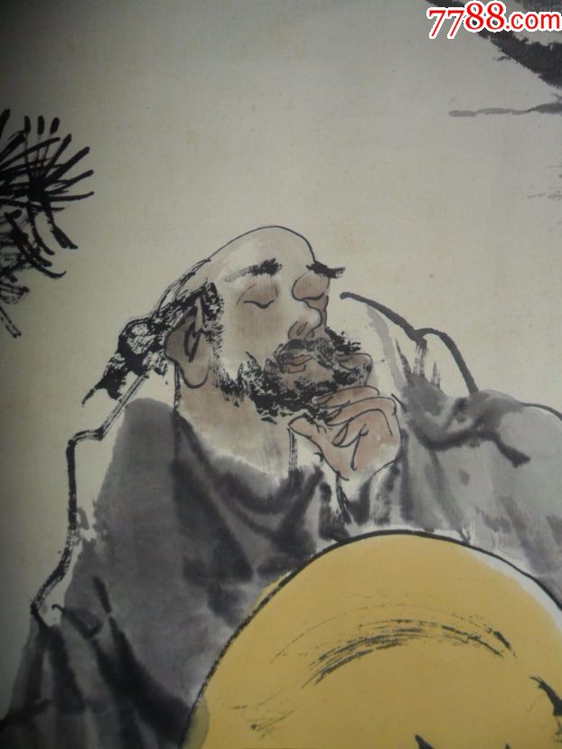 设色人物《山风伴酒仙》立轴