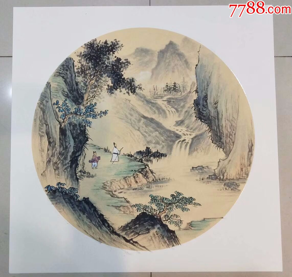 八尺三开红色 品种: 山水国画原作-山水国画原作 属性: 青绿山水原画