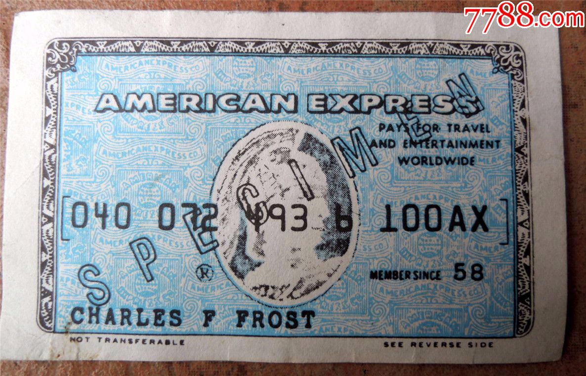票证收藏1806-americanexpress美国运通卡样品样票双面