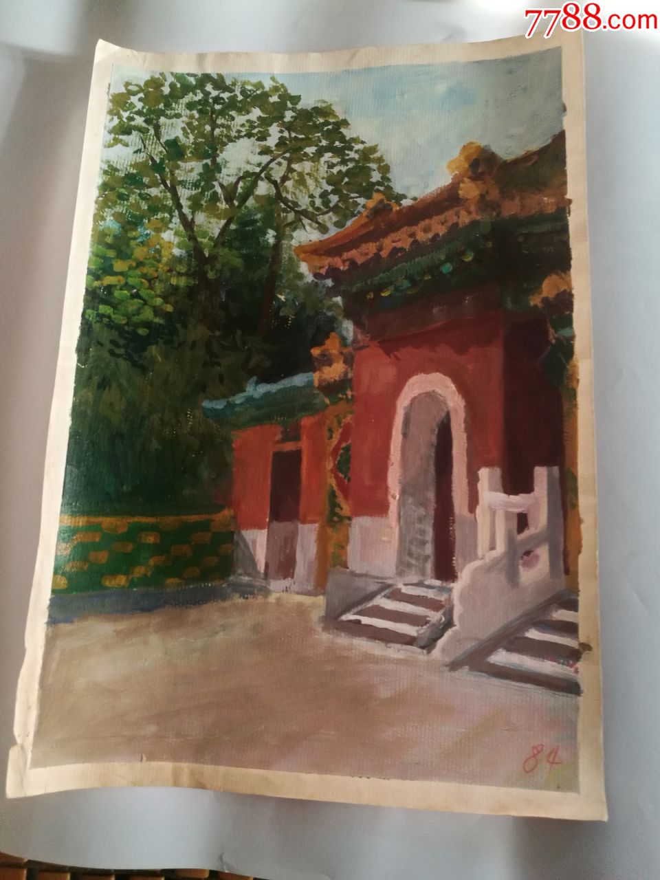 建筑风景,静物等水彩画,水粉画,素描画共13张合拍