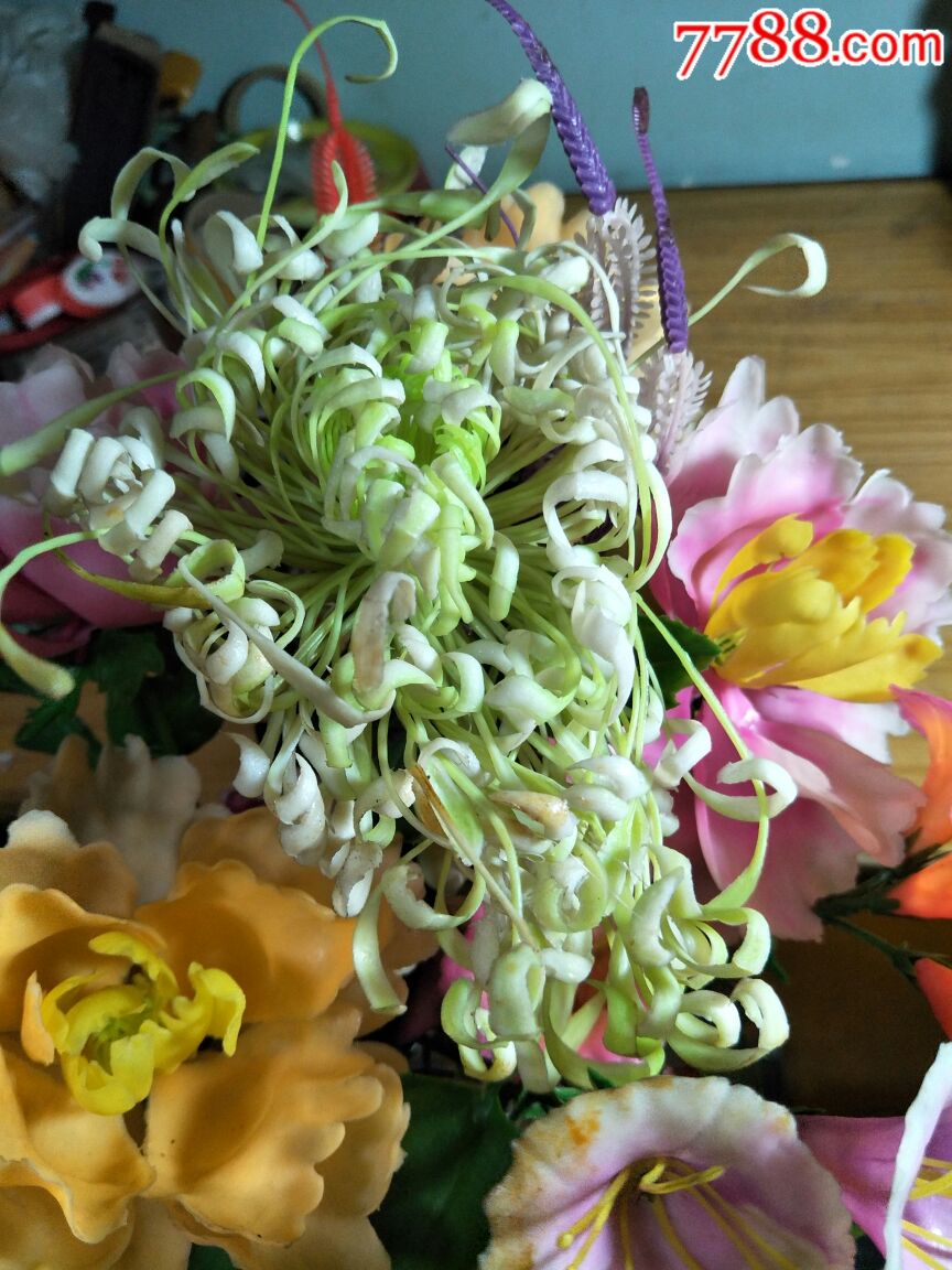 七十年代,摆件,塑料花