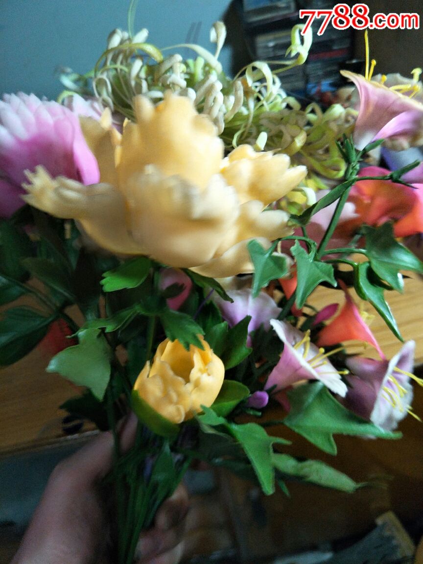 七十年代,摆件,塑料花