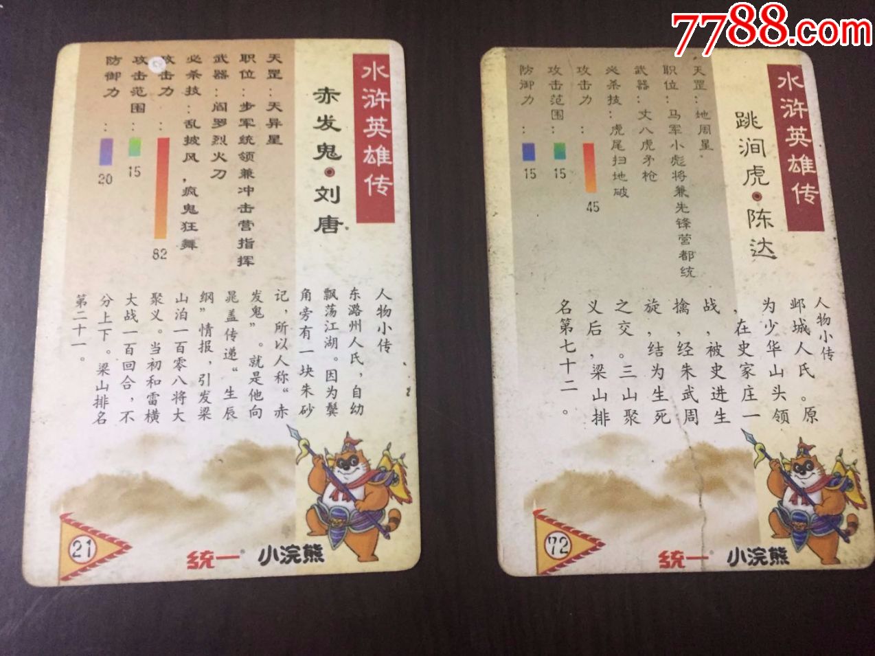 小浣熊水浒闪卡(陈达 刘唐,软闪)