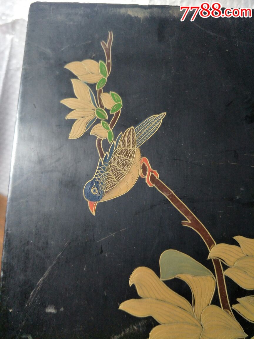 大漆雕刻花鸟