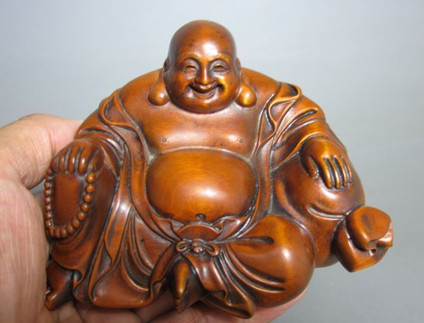 精品黄杨木雕【弥勒佛】摆件
