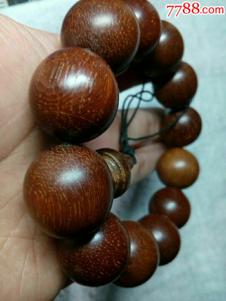 铁梨佛珠(黄铁梨22cm珠66克入水沉)