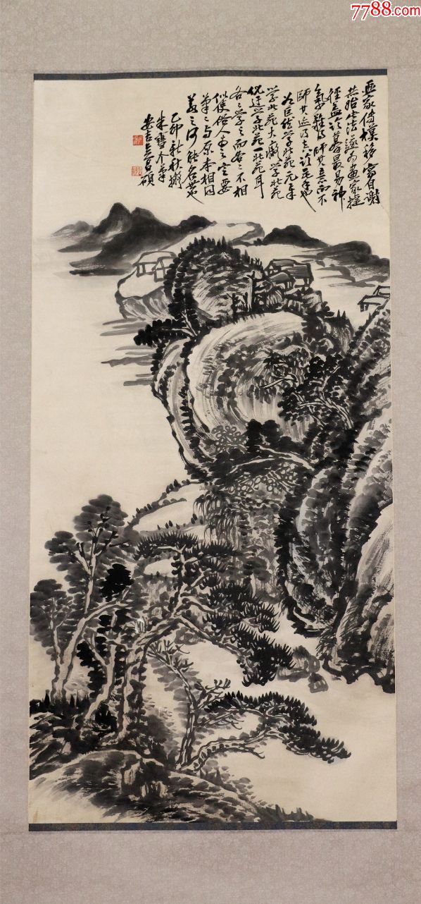 晚清民国时期著名国画家,书法家,【吴昌硕】山水真迹
