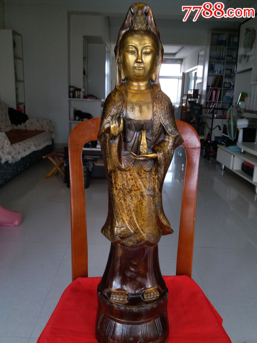 乡下淘来的铜观音_铜像/铜佛像_第1张_7788铜器收藏