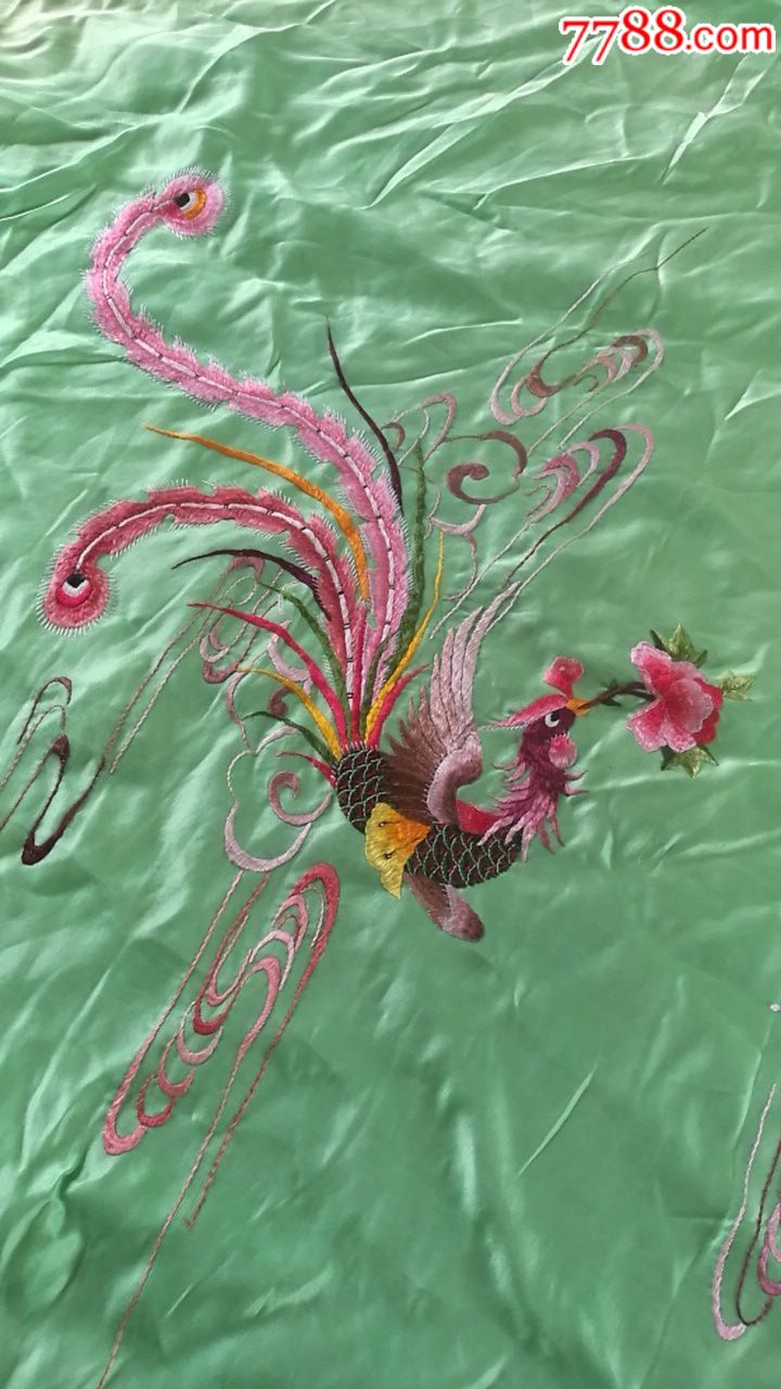 龙凤手工绣花被面-au18255744-苏绣画-加价-7788收藏__中国收藏热线