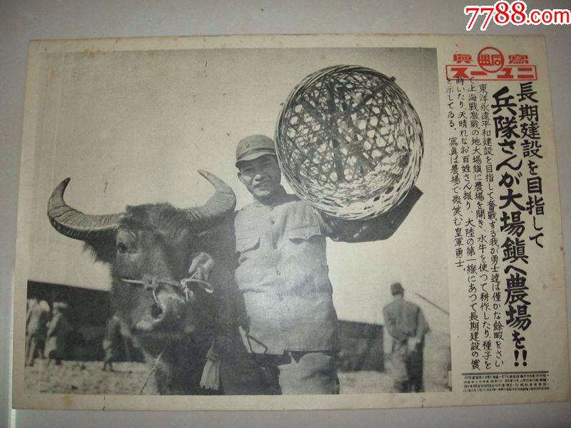 1938年同盟写真特报上海大场镇大农场日军掠夺物资