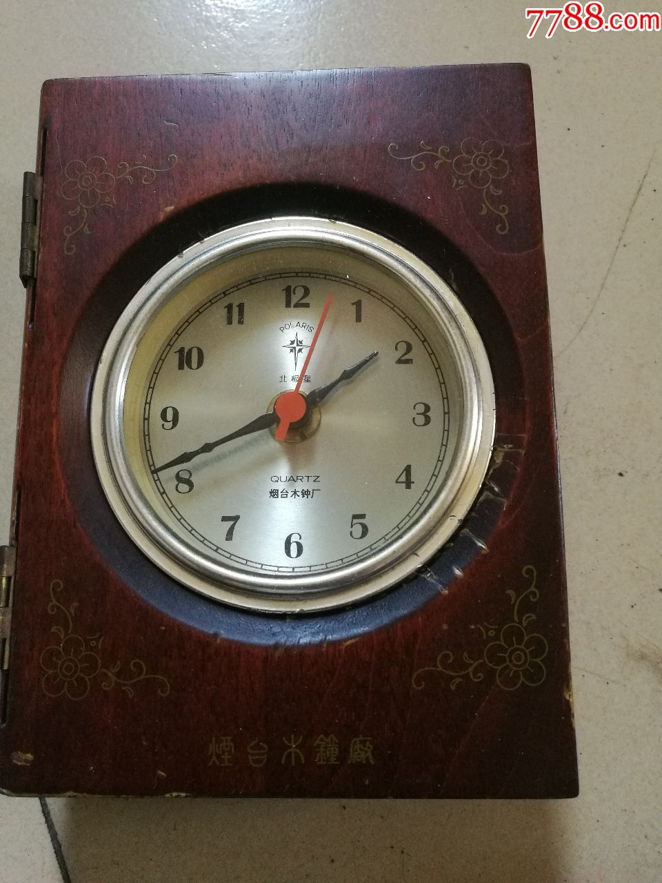 烟台木钟厂北极星牌座钟;16x12x4.2cm