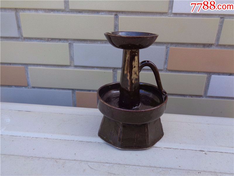 宋元时期博山窑烧制的黑釉油灯_价格150元【琴书侣】_第1张