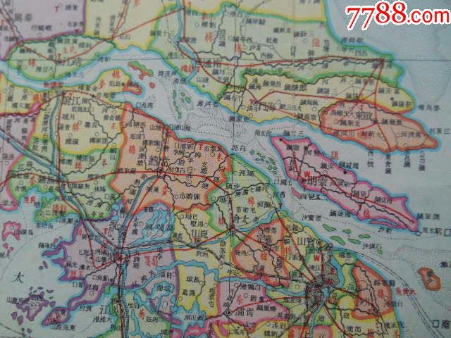 精美民国地图:江苏省明细图