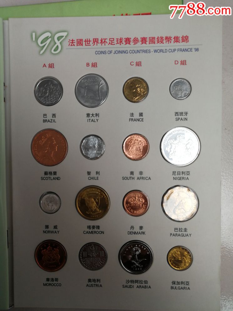 世界杯足球护照,含32个国家硬币