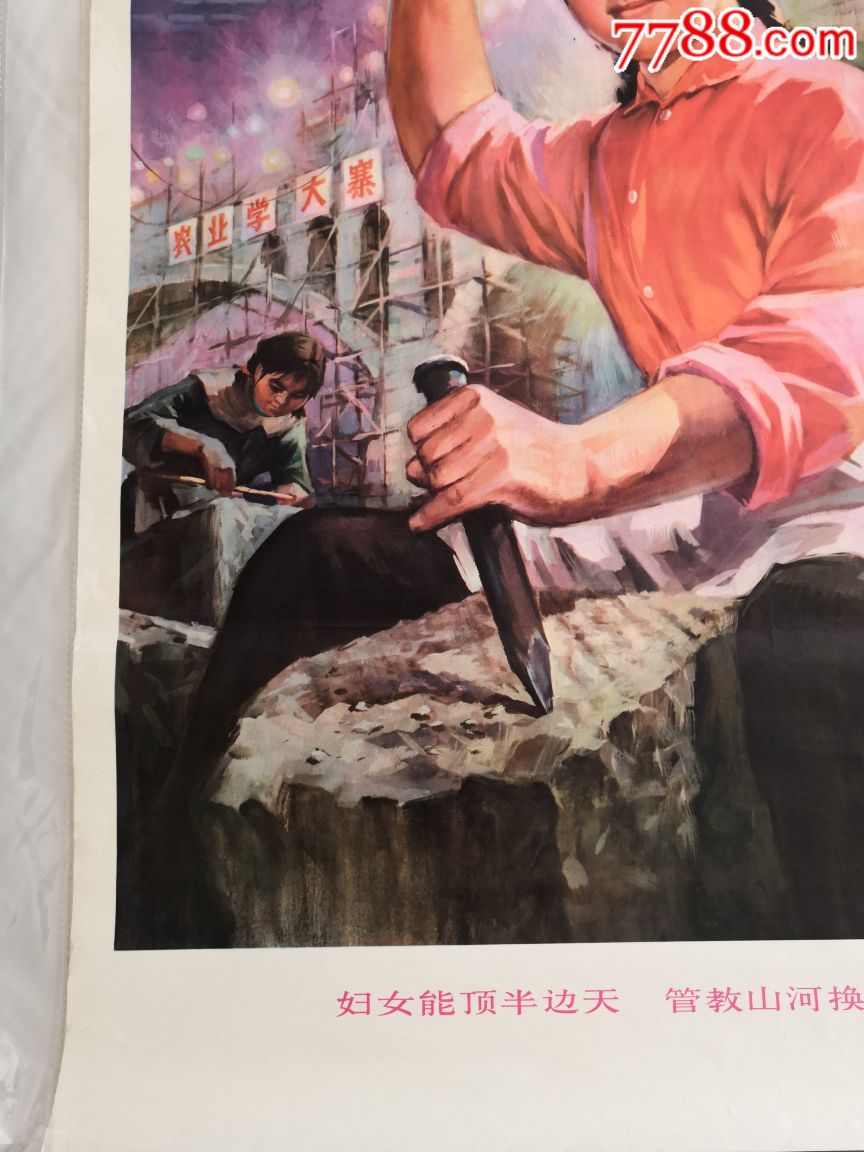 妇女能顶半边天管教山河换新颜农业学大寨,年画/宣传画_第9张