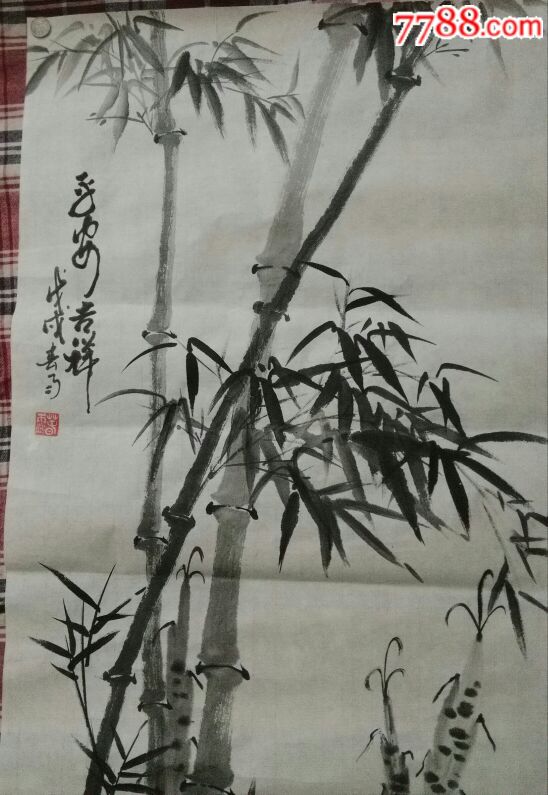 三尺竖幅国画竹子一一平安吉祥