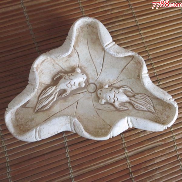 白玉荷叶笔洗古玉金鱼笔掭白玉金鱼笔掭包邮
