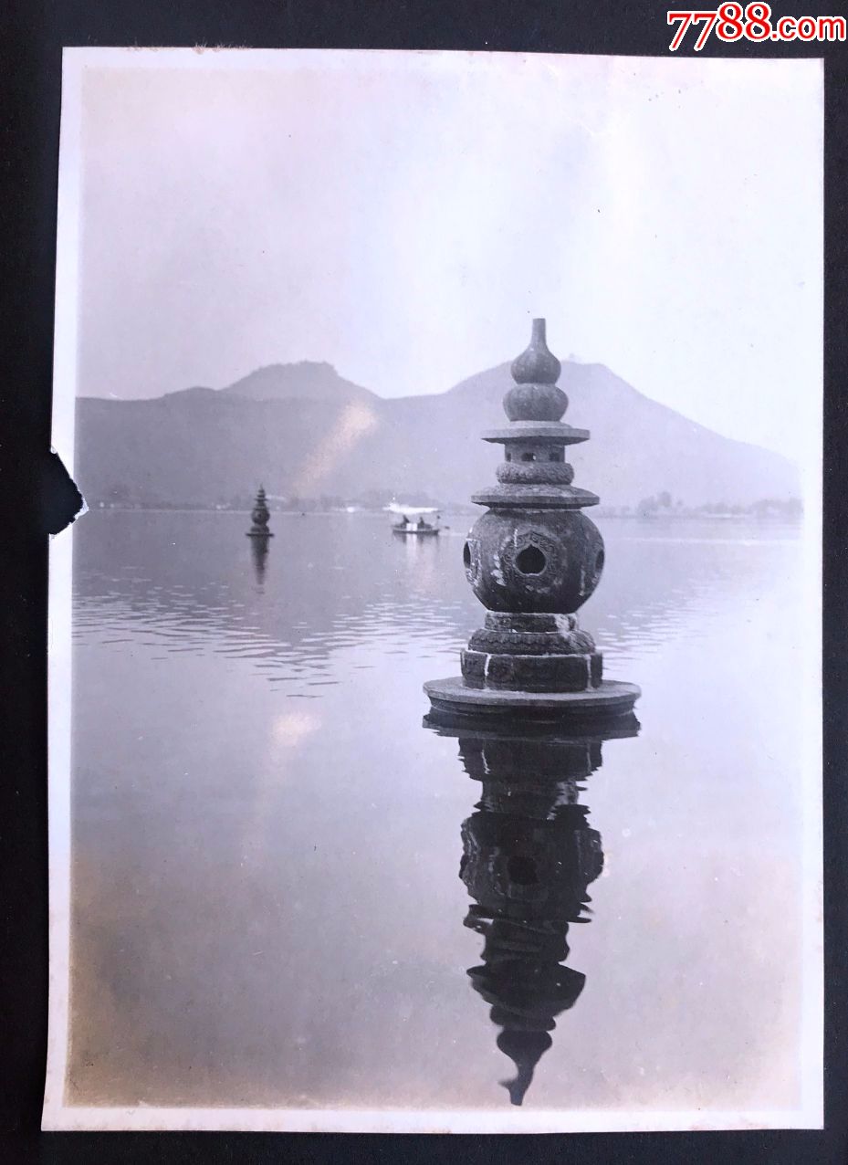 民国杭州西湖,三潭印月风光照—2张