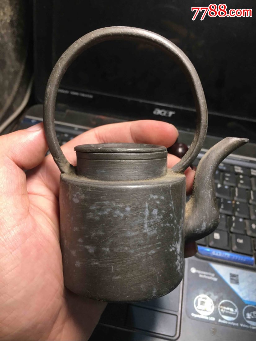 晚清文房用小锡壶
