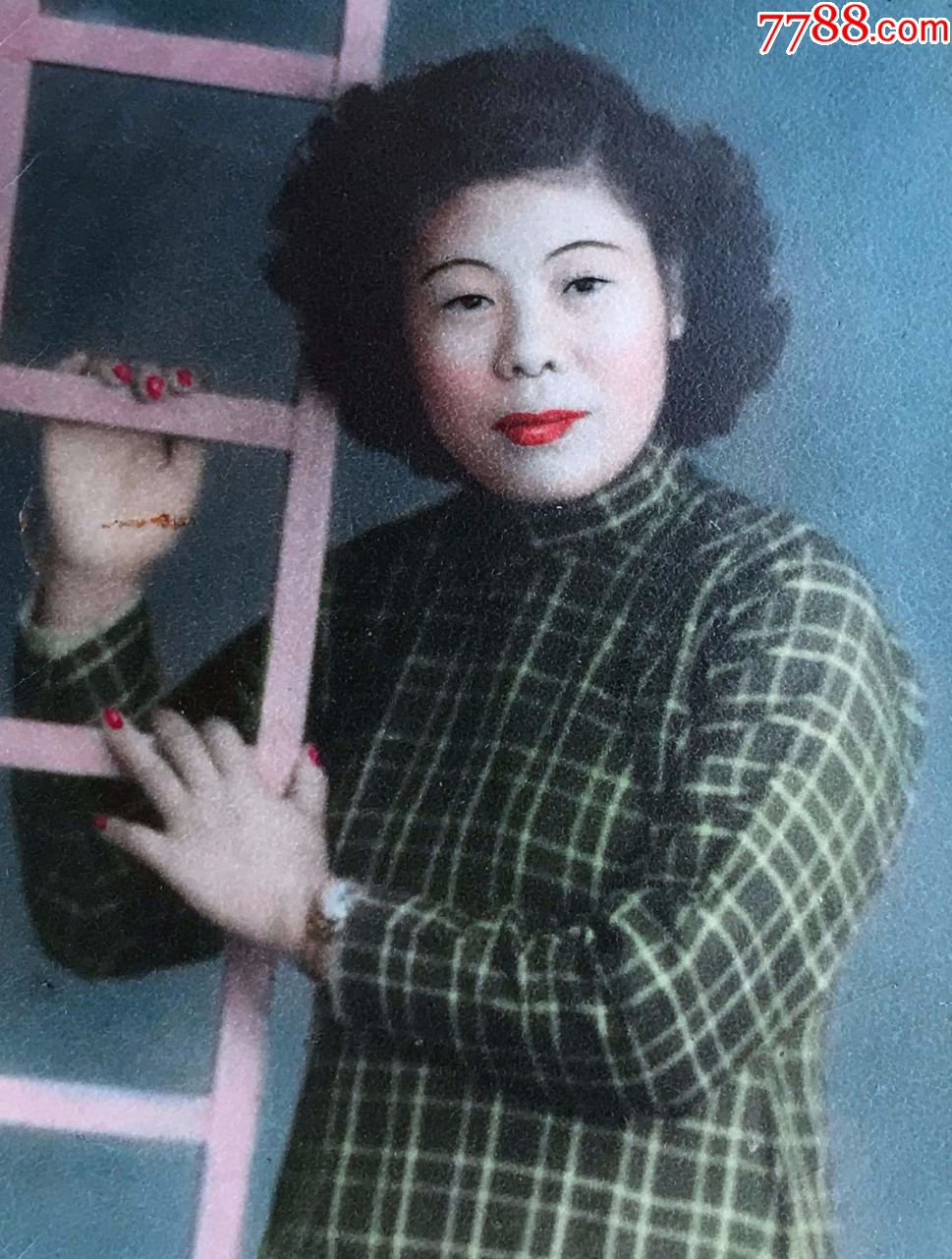 手工上色民国上海旗袍美女照
