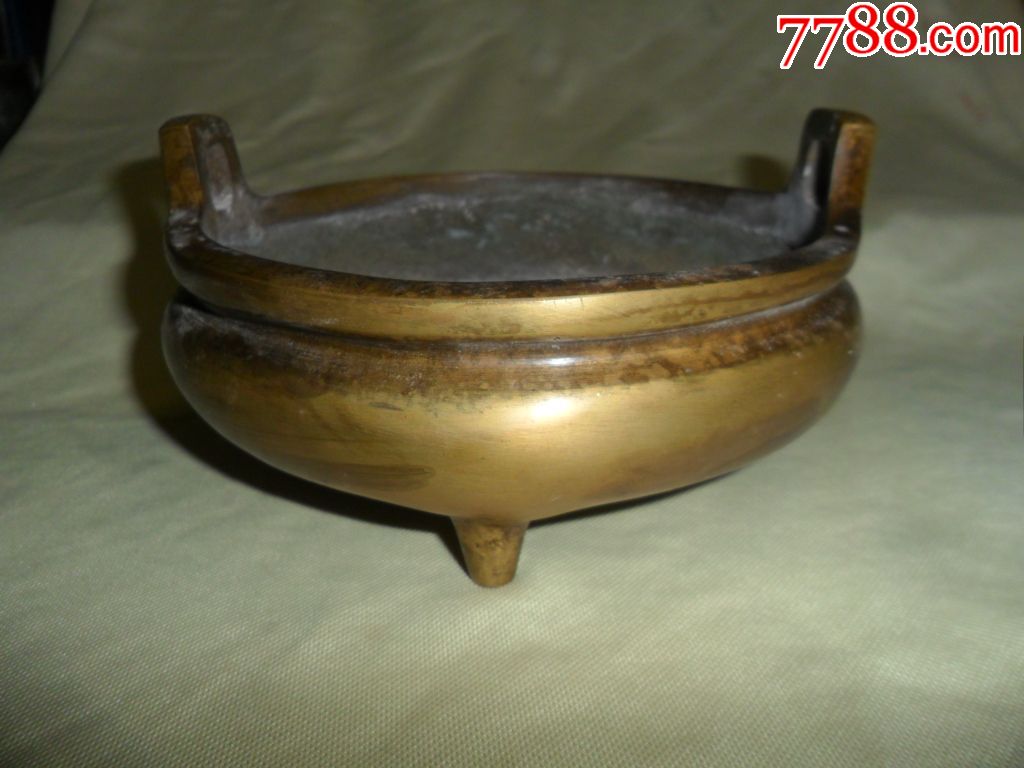 (近现代)大明宣德年(款)制铜香炉,造型偏亮