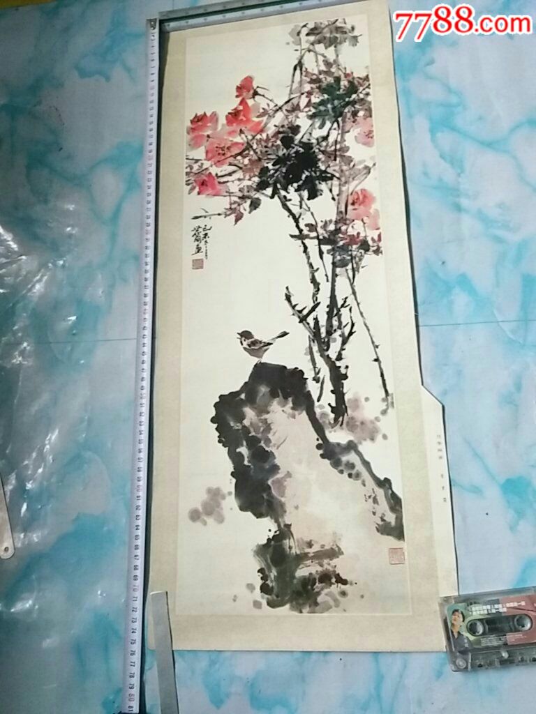 张世简画作月季麻雀