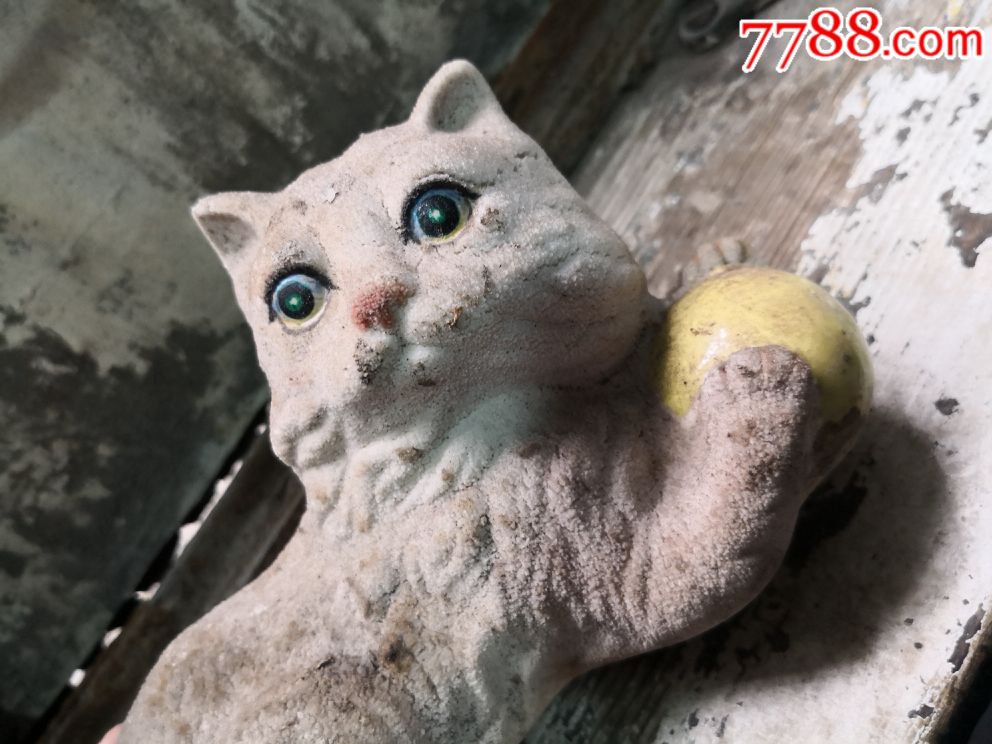漂亮的波斯猫(瓷器):长19/12高cm.完整_其他传统玩具_第2张