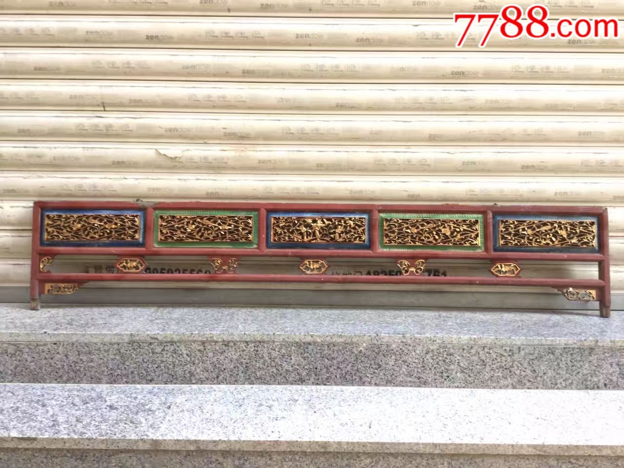 金漆人物花鸟镂空老床楣,老花板,老木雕,潮汕金漆镂空,永春工