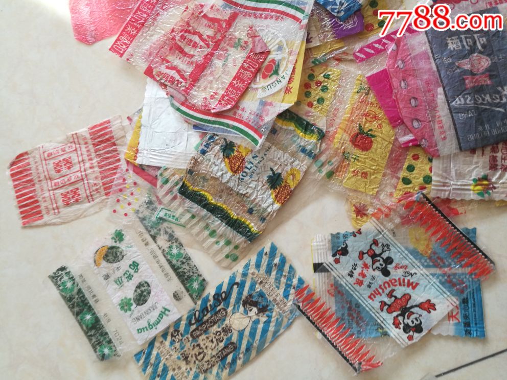 几十张塑料糖果纸.八十年代左右.