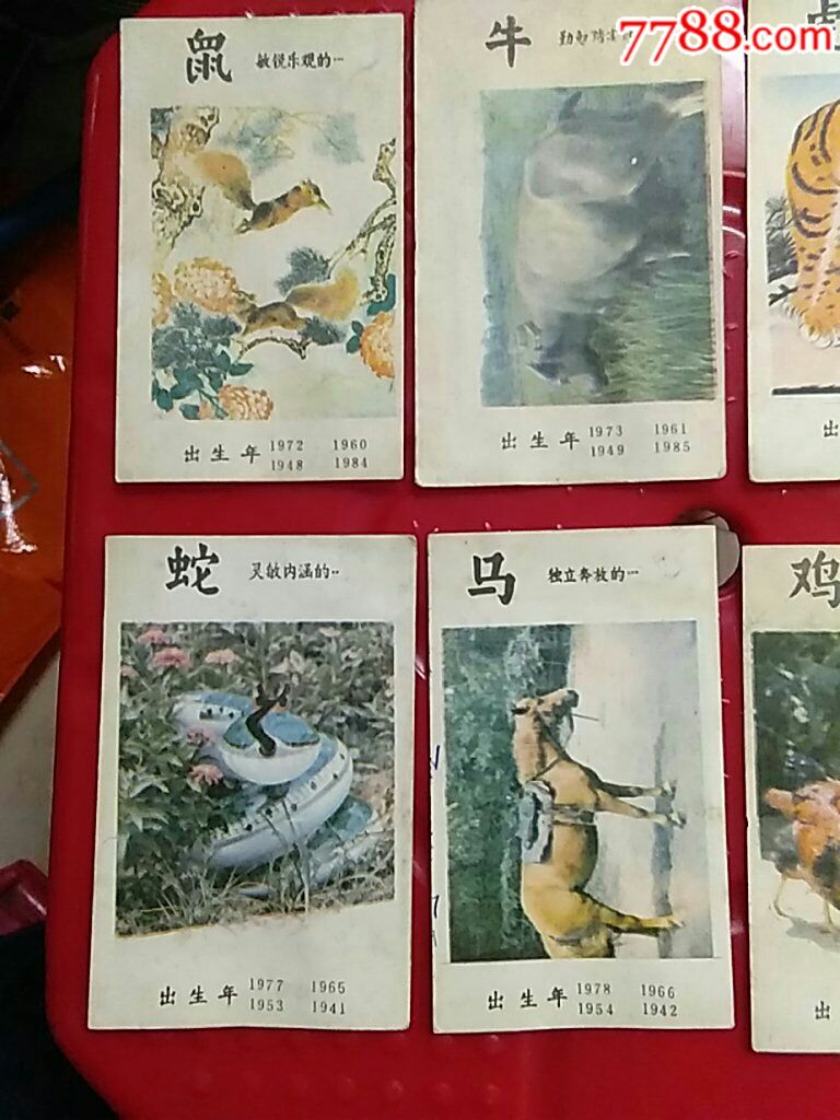 12生肖卡片(少兔,羊,猴,狗)