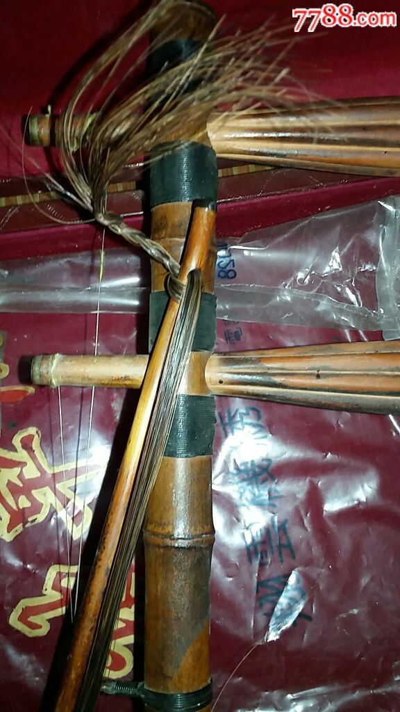 许学慈制-老京胡一把 早期北京民族乐器厂制京胡一把 2根琴弓
