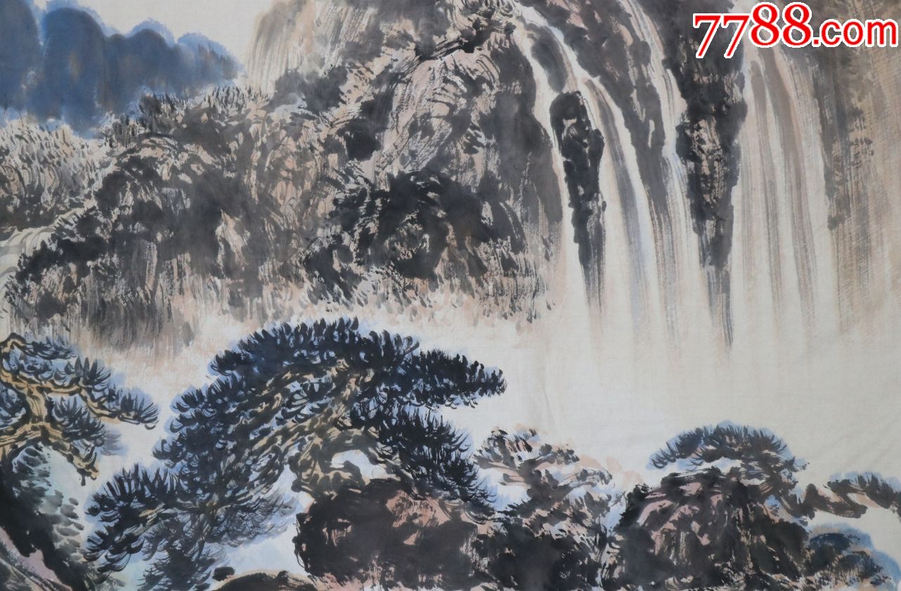 秦岭云孔克纲孙大石合作山水真迹
